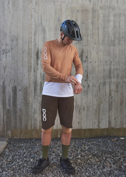 KOSZULKA ROWEROWA POC MTB PURE LS Aragonite Brown/Hydrogen White L